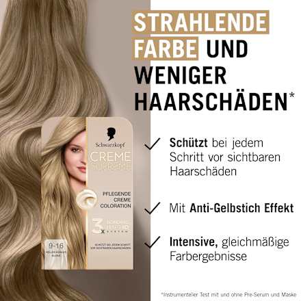 Dauerhafte Coloration Creme Supreme - Nr. 9-16 Helles kühles Blond Schwarzkopf CREME SUPREME