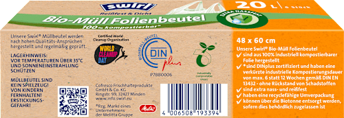 Müllbeutel 20 l mit Tragegriff bio Swirl