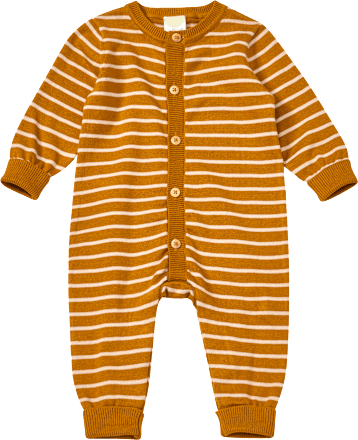 Strickoverall mit Ringel-Muster & Mitwachsfunktion, gelb, Gr. 56 ALANA