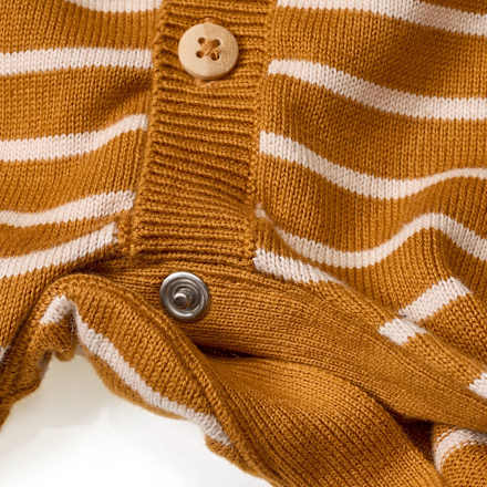 Strickoverall mit Ringel-Muster & Mitwachsfunktion, gelb, Gr. 56 ALANA