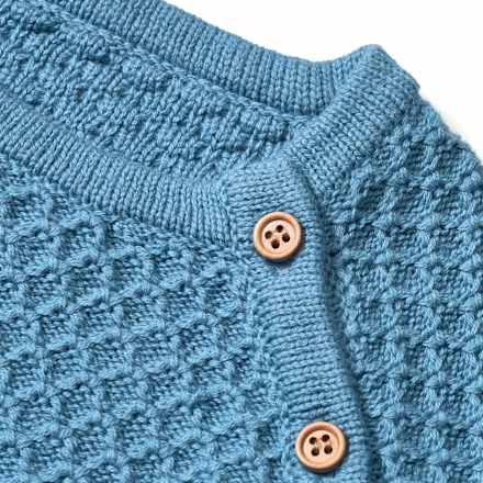 Wickelpullover mit Struktur, blau, Gr. 56 ALANA