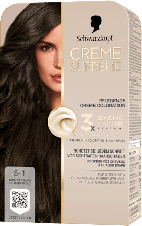 Dauerhafte Coloration Creme Supreme - Nr. 5-1 Kühles Braun Schwarzkopf CREME SUPREME