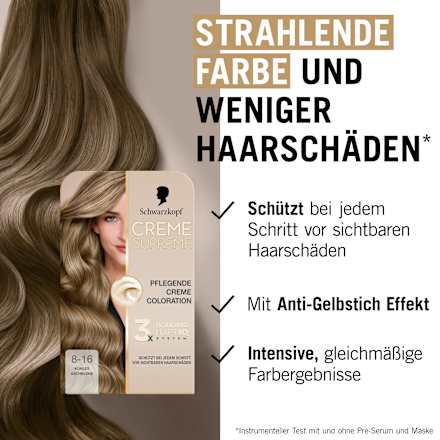 Dauerhafte Coloration Creme Supreme - Nr. 8-16 Kühles Aschblond Schwarzkopf CREME SUPREME