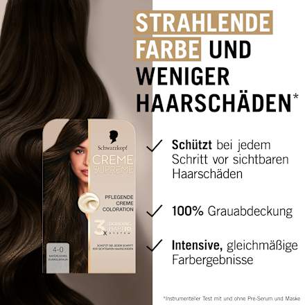 Dauerhafte Coloration Creme Supreme - Nr. 4-0 Natürliches Dunkelbraun Schwarzkopf CREME SUPREME
