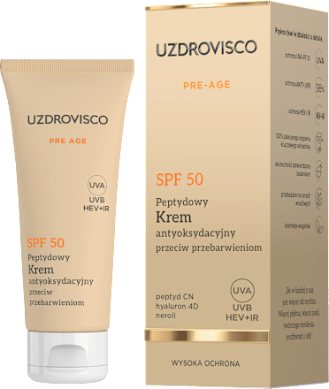Krem przeciw przebarwieniom peptydowy Pre-Age, SPF 50 UZDROVISCO