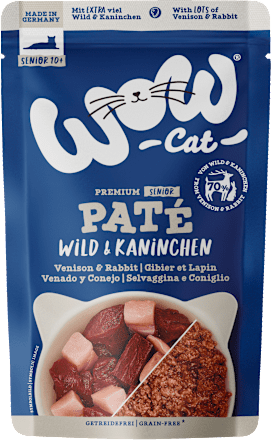 Krmivo pre mačky v kapsičke Senior PATÉ divina a zajac WOW