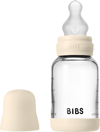 Steklena steklenička 120 ml, silikon - Ivory (počasen pretok) BIBS