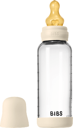 Steklena steklenička 240 ml, lateks - Ivory (srednji pretok), 2m+ BIBS