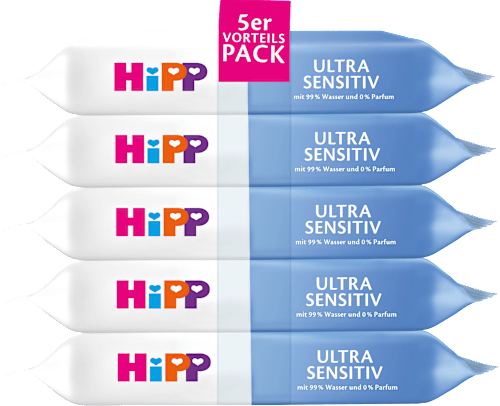 Feuchte Toilettentücher Ultra Sensitiv Vorteilspack (5x48 St) HiPP Babysanft