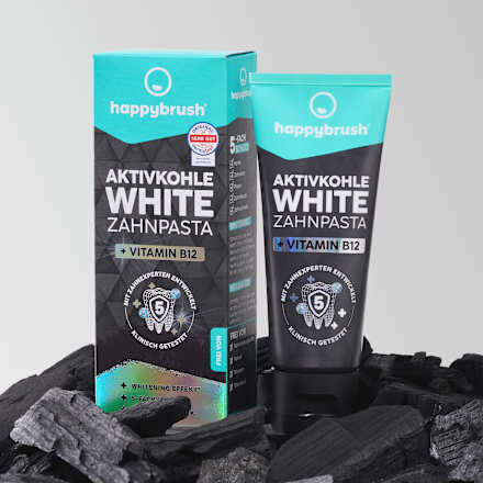 Zahnpasta Aktivkohle White happybrush
