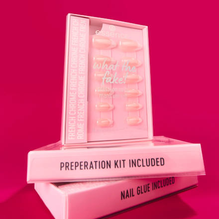 Künstliche Nägel What The Fake! Press-On Nails Manicure Set 05 French Chrome essence