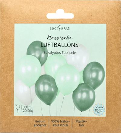 Luftballons Klassisch, Eukalyptus-Mix DECORAMI