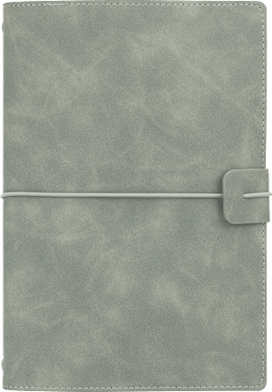 Journal-Set mit 2 Notizheften & Cover aus PU, grau (14x21 cm) Jean&Len