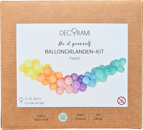 Ballongirlande DIY, Pastellfarben DECORAMI