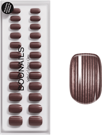 Künstliche Nägel, Soft Gel Press Ons Espresso Martini Medium Round Doonails