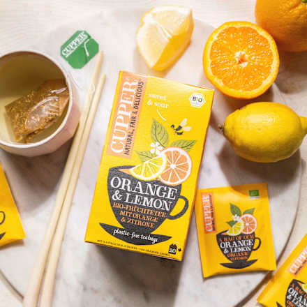 Früchtetee, Orange & Lemon mit Orange & Zitrone (20 Beutel) Cupper