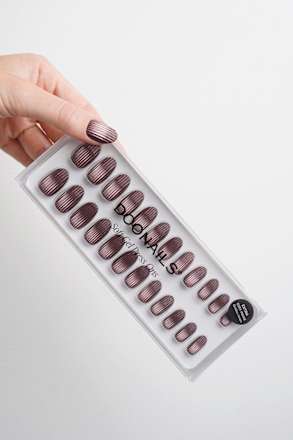 Künstliche Nägel, Soft Gel Press Ons Espresso Martini Medium Round Doonails