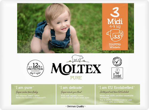 Windeln Pure Gr. 3 Midi  (4-9 kg) Moltex
