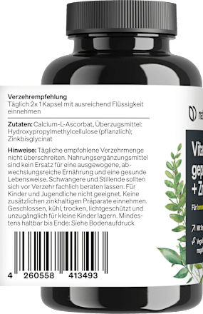 Vitamin C gepuffert + Zink Kapseln 120 St natural elements