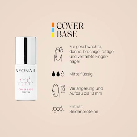 UV Nagellack Cover Base Protein Natural Nude NÉONAIL