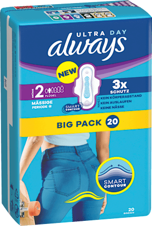 Ultra-Binden Day Long 2 mit Flügeln, Big Pack always