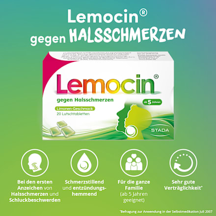 Lemocin gegen Halsschmerzen Lutschtabletten Lemocin