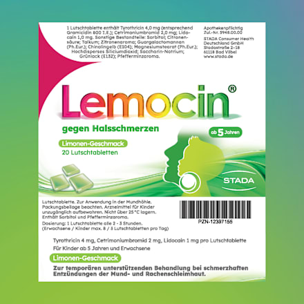 Lemocin gegen Halsschmerzen Lutschtabletten Lemocin