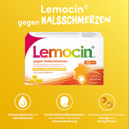 Lemocin gegen Halsschmerzen Lutschtabletten Lemocin
