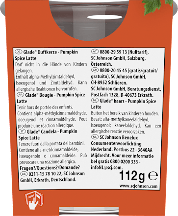 Duftkerze im Glas Pumpkin Spice Latte glade