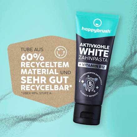 Zahnpasta Aktivkohle White happybrush