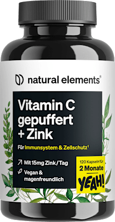 Vitamin C gepuffert + Zink Kapseln 120 St natural elements