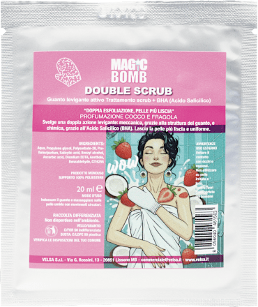 Trattamento scrub alla fragola in guanto monouso MAGIC BOMB