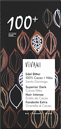 Schokolade, Edel Bitter 100% Cacao Nibs Vivani