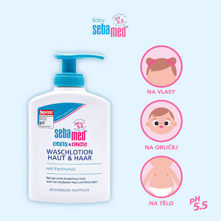 emulze na tělo a vlasy sebamed baby