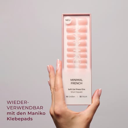 Künstliche Nägel Press Ons Short Square Minimal French Maniko