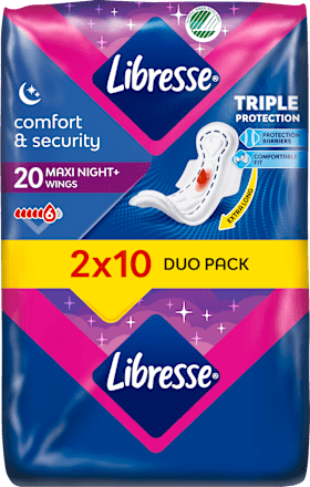 Дамски превръзки GOOD NIGHT+ Maxi, Duo Pack Libresse