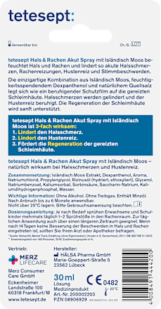 Hals- und Rachen Spray mit Isländisch Moos tetesept