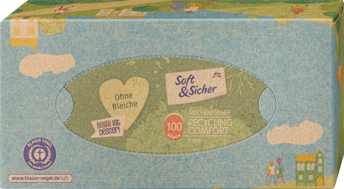 Taschentücher Box Recycling 4-lagig Soft&Sicher