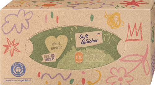Носни кърпички, рециклирани в кутия, 4 слоя Soft&Sicher