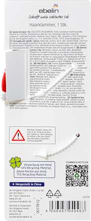 spona do vlasů, design Jezevčík ebelin