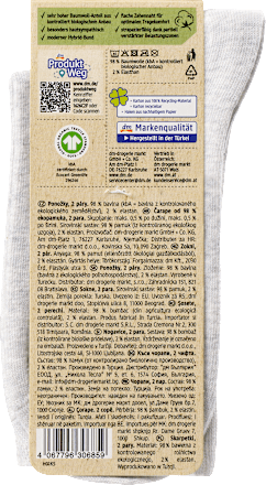 Socken mit Bio-Baumwolle grau, Gr. 35-38 (2 Paar) Fascino