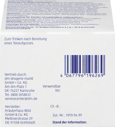 Arzneitee, Nieren & Blasen Tee (12 Beutel) Mivolis