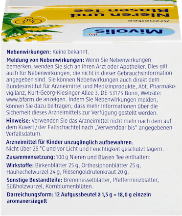 Arzneitee, Nieren & Blasen Tee (12 Beutel) Mivolis