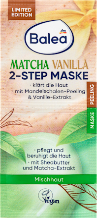 Peeling & Maske  2-Step Matcha Vanilla (2x 8 ml) Balea