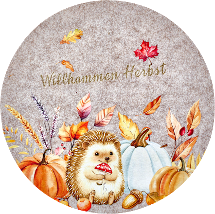 Platzset aus Filz mit Igel, rund (30 cm) BOLTZE