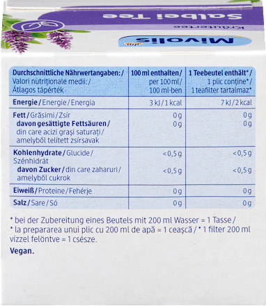 Kräutertee, Salbei Tee (12 Beutel) Mivolis