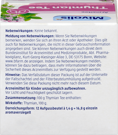 Arzneitee, Thymian Tee (12 Beutel) Mivolis