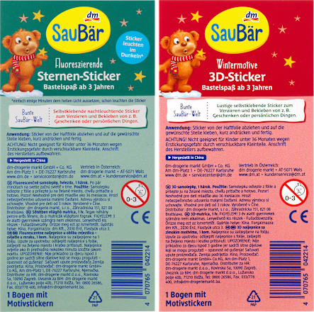 Sternen-Sticker fluoreszierend SauBär