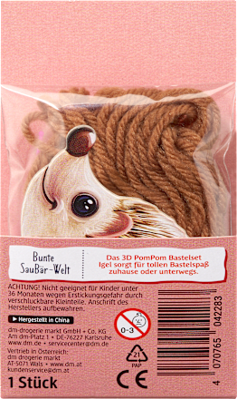 Pompon Figur lustig, Bastelset SauBär