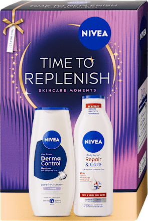 Ajándékcsomag tusfürdővel és testápolóval, Time to Replenish NIVEA